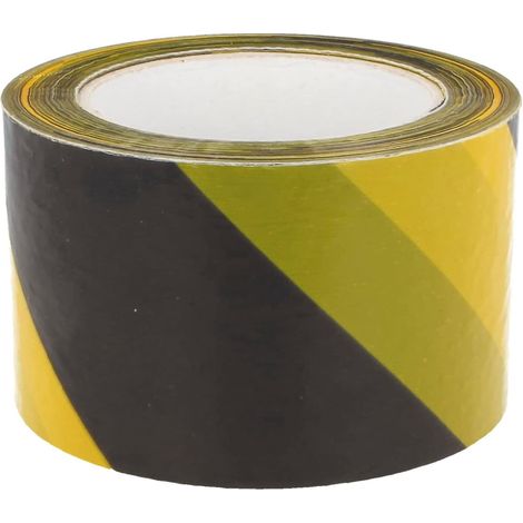 Gelbes und schwarzes Flächenmarkierungsband – 5 mm x 200 m, Warnmarkierungsband zur Abgrenzung von Bereichen und Warnhinweisen (1/5)
