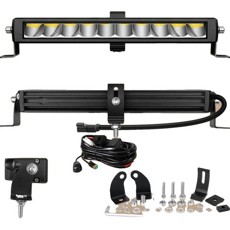 Barra de luz LED, iluminación de alto rendimiento, diseño robusto, 1 x 12 pulgadas, 30 W, cableada (1/2)