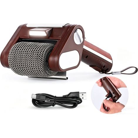 Limpiador eléctrico para parrillas sin cerdas, inalámbrico, recargable, 350 RPM, tambor de acero inoxidable, luz LED, marrón (1/5)