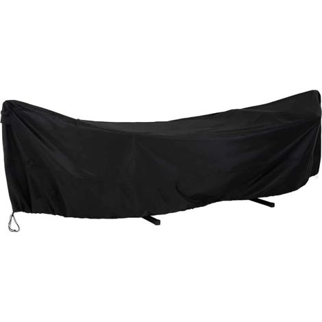 Housse de siège de balancelle de jardin imperméable en tissu Oxford pour chaise à œufs suspendus meubles de terrasse d'extérieur 370 x 140 x 93 cm Noir (1/5)