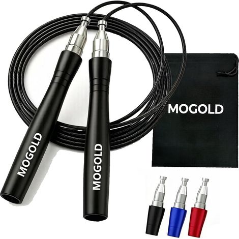 High Speed Weighted Jump Rope - Tangle Free - Self-Locking Screwless Design - Skipping Ropes for Fitness - Skipping Rope for Workout, Fitness, Crossfit and (1/5)