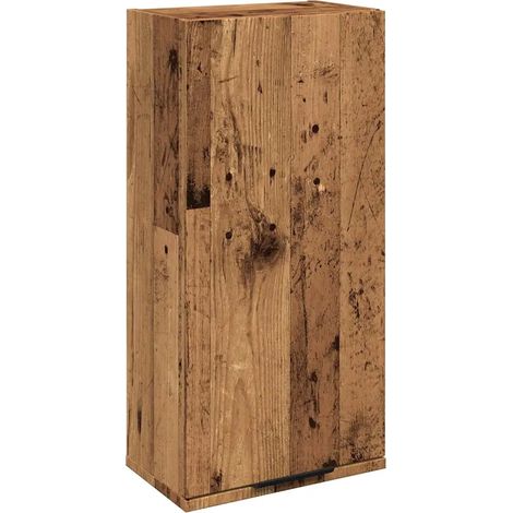 Mobiletto da bagno a parete pratico e salvaspazio 32 x 20 x 67 cm realizzato in legno composito con finitura effetto legno anticato 020050977