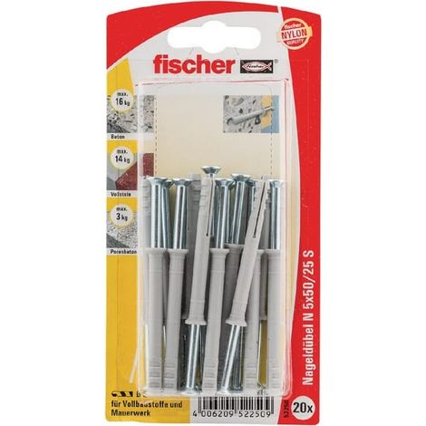 Cheville à clouer avec vis FISCHER N550ZK