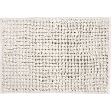 Alfombra de baño suave de 60x40 cm, color beige.