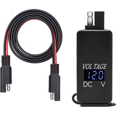Adaptateur SAE Vers USB avec VoltmèTre Prise de DéConnexion Rapide de Moto avec Double Chargeur USB éTanche pour TéLéPhone Intelligent
