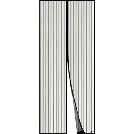 Moustiquaire Magnétique Pour Porte, Rideau en Maille, Joint Magnétique de Haut en Bas avec Fermeture Automatique, Maintient l'air frais à l'intérieur (120x220cm, Noir) (1/5)