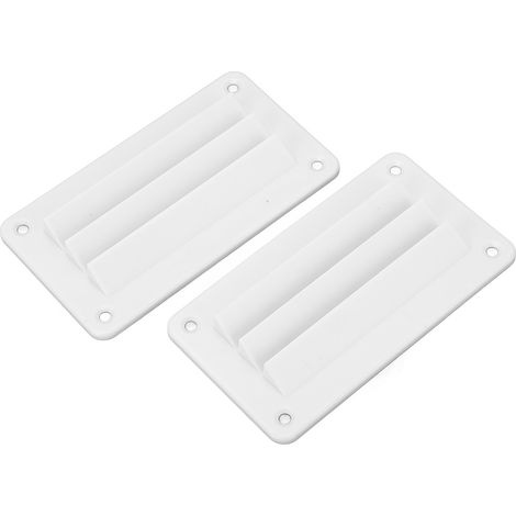 2 pièces grille d'aération RV à persiennes, sortie de ventilation professionnelle pour salle de bain, bureau, bateau, yacht, maison, blanc (1/5)