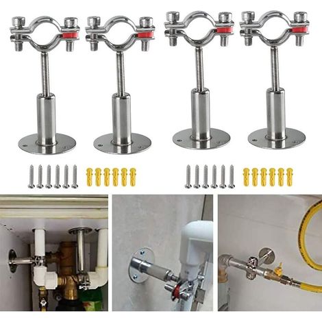 4Pcs Acier Inoxydable Colliers De Serrage à Support De Tuyau RéGlable, Support De Tuyau à Montage Mural, Solide, Stable Pour Un DiamèTre De 32-34MM, Pour La Fixation De Tuyaux, De Tubes, De Tige (1/5)