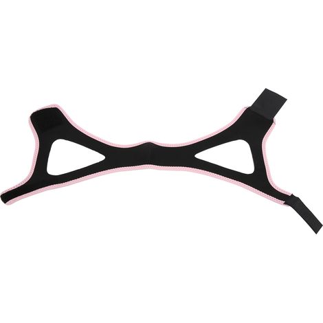 Sangle Anti-Ronflement Ajustable et Respirante, Bandeau de Soutien de Mâchoire Noir avec Bord Rose (1/5)