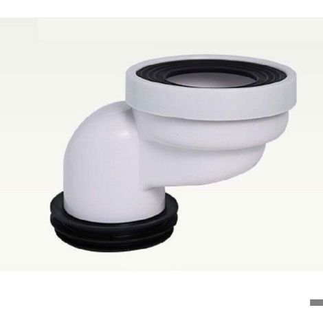 Buse de raccordement pour tuyau de toilette - Buse de vidange droite excentrique (10 cm) (1/4)