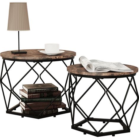 2er Set Beistelltisch Sofatisch Helaro M