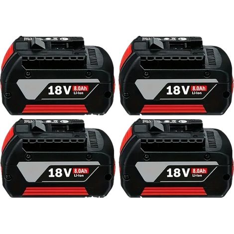 Batteria ricaricabile, 18 V, capacità 8000 mAh, 4 batterie da 8,0 Ah (1/2)