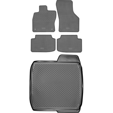 Juego de alfombrillas de goma para Skoda Octavia III Hatchback (Liftback) de 2013 a 2020: alfombrilla para coche + alfombrilla para maletero. (1/5)