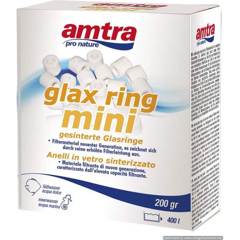Set 6 pezzi Amtra Glax Ring Mini 200g Anelli in vetro sinterizzato ultra poroso per l’insediamento dei batteri filtranti