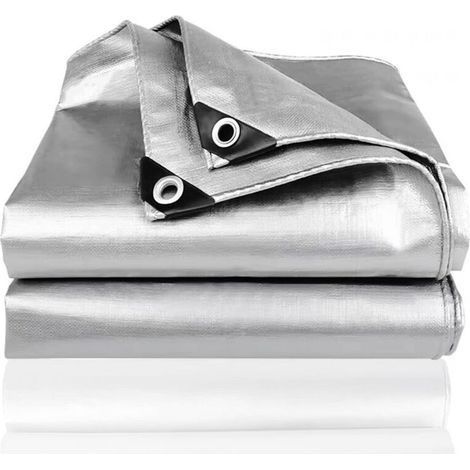 Bâche de protection indéchirable 3m x 4m – Polyéthylène imperméable – Résistante aux intempéries – Œillets en aluminium tous les 1m (1/5)