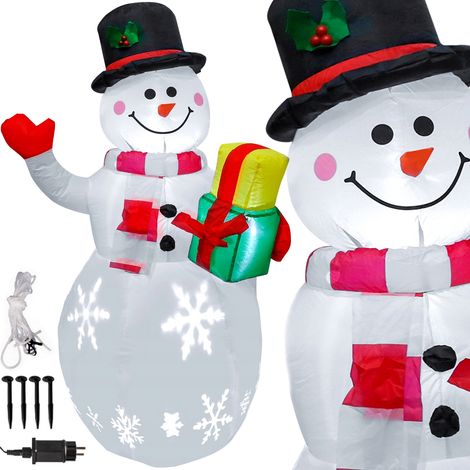 Bonhomme de neige gonflable lumineux, grand format, gonflable, LED, 150 cm, JUMIhome (1/5)