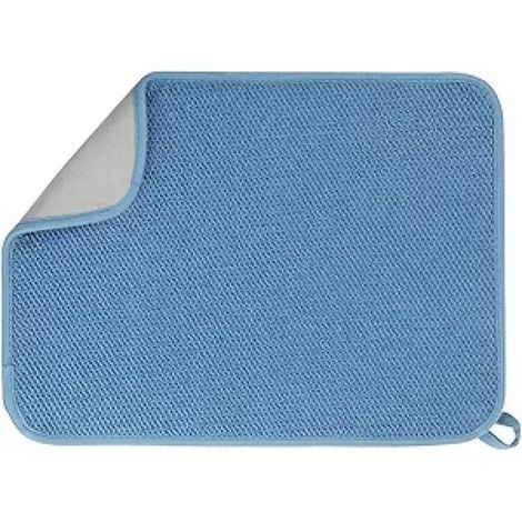 Tapis absorbant en microfibre 38 x 50 cm – Ultra-absorbant, séchage rapide – Lavable en machine – Convient à tous les ustensiles de cuisine – Bleu (1/5)