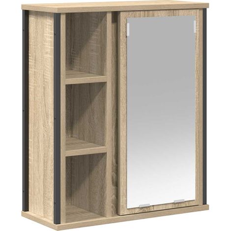 Maison Exclusive - Pensile da Bagno con Specchio Rovere Sonoma 50x21x60 cm