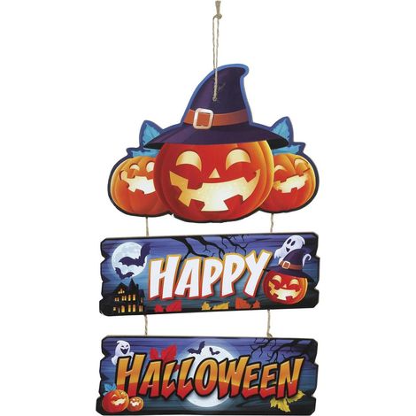 Décoration Halloween Panneau Porte - Bois 36X23 cm (1/4)