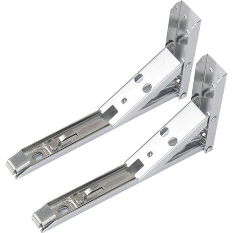 Support d'étagère triangulaire pliable à ressort en acier inoxydable, fixation murale (1/5)