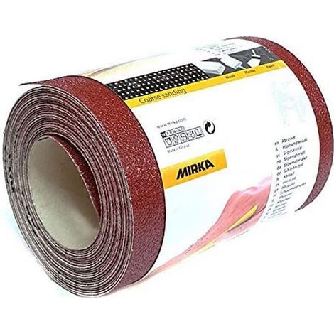 Mirka Red Carta vetrata in rotolo 115mm x 5m / grana P120 / 1 rotolo/per la levigatura di legno, metallo e plastica (1/3)