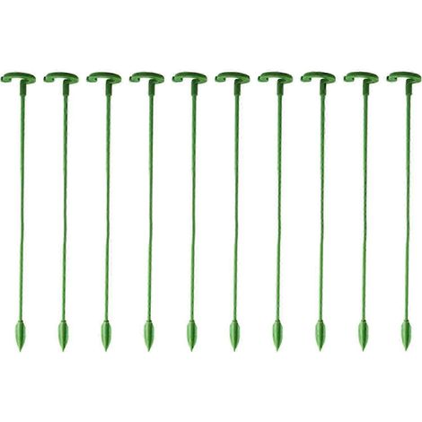 Lot de 10 tuteurs floraux pour plantes, tuteurs anti-torsion, accessoires de jardinage pour fleurs d'extérieur-17cm (1/5)