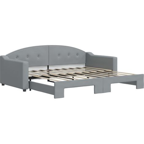 Maison Exclusive - Lit de jour avec lit gigogne gris clair 90x190 cm tissu