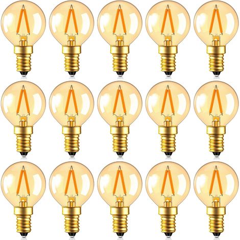 Ampoule LED Vintage 1 watt, G40 Edison Remplace 10 watts incandescence rétro, 2200K Blanc Chaud 15pcs (1/5)