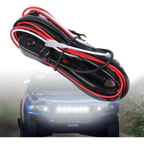 (Exclusivité Mexique) Ensemble de câblage modifié pour relais de commande de feux de travail à LED 1 à 2 pour véhicules, faisceau de câblage pour feux antibrouillard 1 à 1 (1/5)