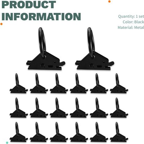 1 set. Color: Black. Material: Metal. O-ring fixing anchor for E-rail. Fixing accessories for E-rail. (1/5)