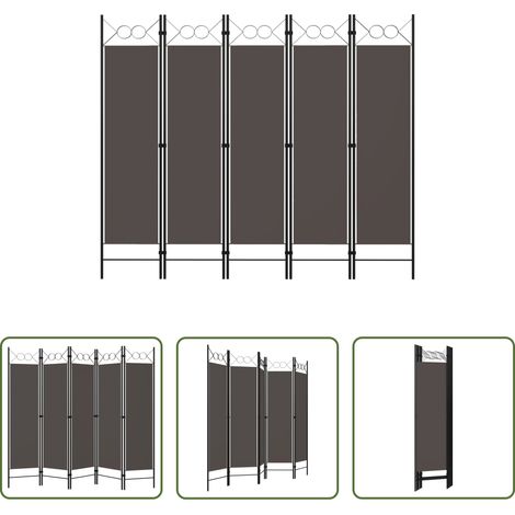 Raumteiler 5-teilig - 5-tlg. Raumteiler Anthrazit 200 x 180 cm (1/5)