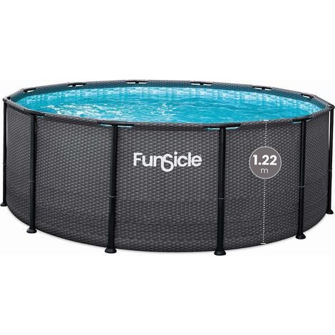 Piscine tubulaire ronde Funsicle noire Ø3,66m x h1,22m