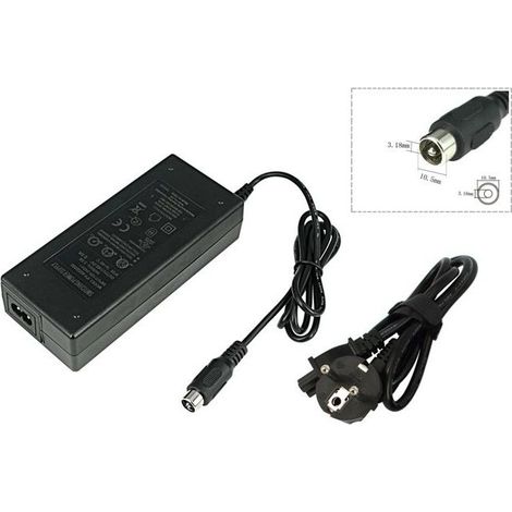 Chargeur 42V 2A RCA 10.5mm pour vélos électriques à batterie Li-ion 36V Tarif 80,00 W