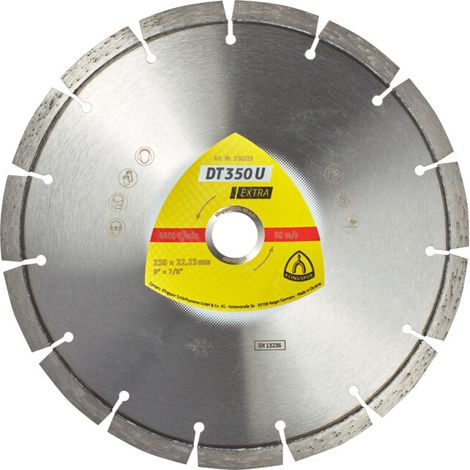 DT 350 U Disques à tronç. Diamanté Klingspor 230 x 2,6 x 22,23 mm 15 segments 42 x 2,6 x 10 mm, denture standard (1/2)
