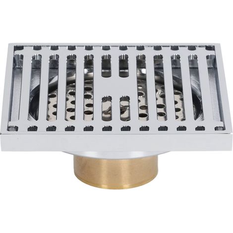 10,2 cm Bodenablauf, Geruchskontrolle, Duschablauf, galvanisiert, Flachwasser, Große Fördermenge, Bodenablauf mit Haarfilter, Abdeckung aus Edelstahl 304, Kupfer. (1/5)