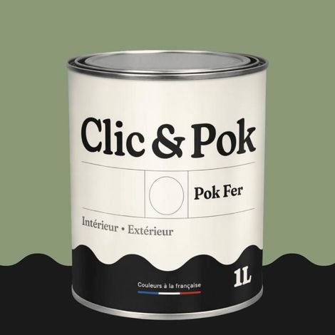 Peinture Fer Antirouille – Métal Extérieur Intérieur, Satinée, Protection Rouille - 1L - RAL 6021 - Vert pâle