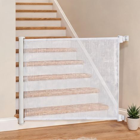 Barrière pour animaux blanc en textilène 115 x 5 x 83 cm (1/5)