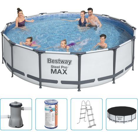 Piscine Bestway Steel Pro MAX - 427 x 107 cm - Ronde - Avec pompe de filtration + accessoires (1/5)