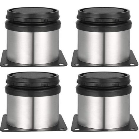 Pieds d’armoire ou de table réglables en acier inoxydable brossé, Hauteur réglable 0-15 mm Livrés avec vis en acier inoxydable(Φ50 mm x 50 mm ) (1/5)