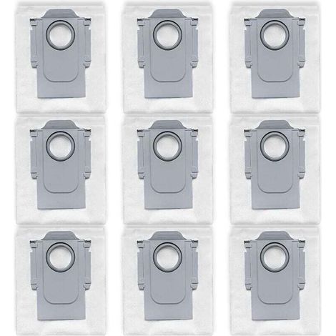 9 Sacs à poussière compatibles avec Roborock Qrevo Série (Curv, Curv 2 Pro, CurvX, Curv S5X, Edge, Master, MaxV, Plus, Pro, S, Slim, S5V), QV 35A / 35S, S8 MaxV Ultra, Saros 10 / 10R / Z70 (1/4)