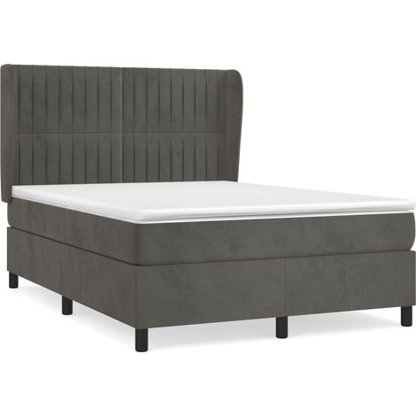 Maison Exclusive - Cama box spring con colchón terciopelo gris os (1/5)