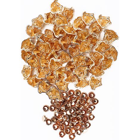 Lot de 50 rivets décoratifs en alliage doré pour bracelets, sacs, vêtements et loisirs créatifs en cuir.