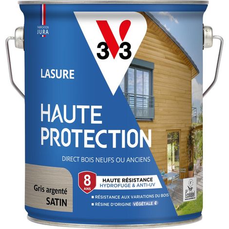 Lasure Haute Protection Biosourcée V33 gris argent Satin - 2,5L