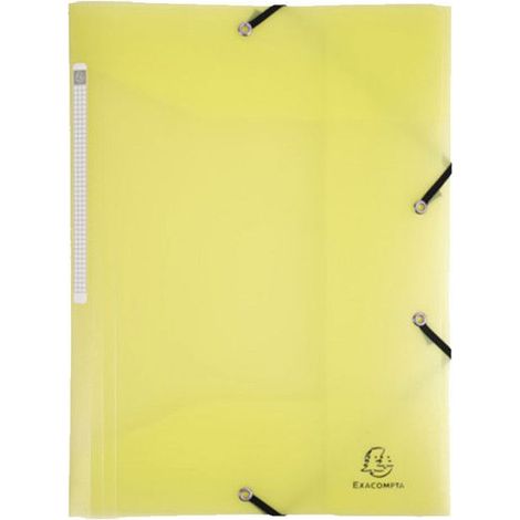 Chemise à élastique 3 rabats - A4 - Jaune - Polypro - Chromaline - Exacompta (1/3)