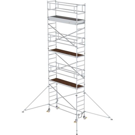 MUNK Aluminium-Rollgerüst mit Ausleger 2,45x0,75m Plattform 8,43m AH (1/2)