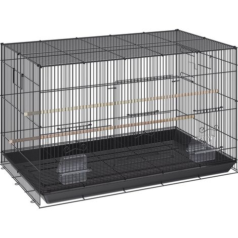 Cage à oiseaux 30 pouces, métal robuste, pour perruches, calopsittes, petits perroquets, inséparables et canaris, avec support roulant et plateau amovible. (1/5)