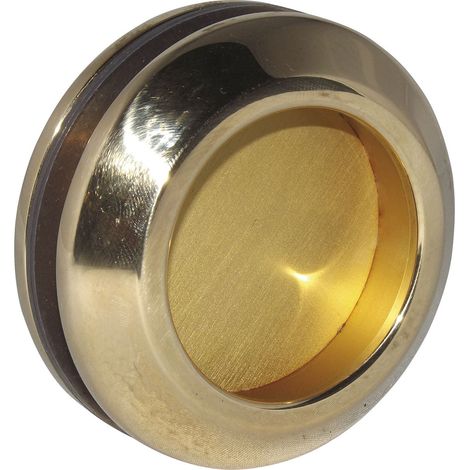 KWS Schiebetürmuschelpaar 5250 rund, Glasstärke 8 - 13 mm, Messing poliert (1/4)