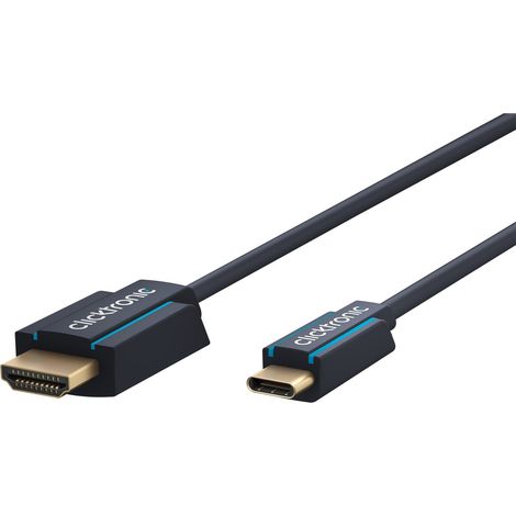 ClickTronic 44928 adaptador de cable de vídeo 1 m USB Tipo C HDMI tipo A (Estándar) Negro
