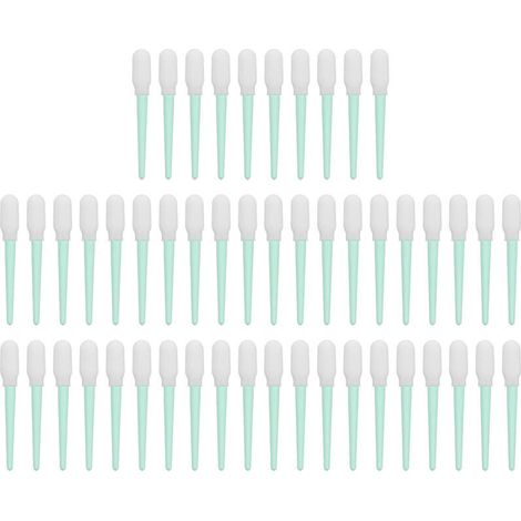 50 Pièces Bâtonnets Nettoyage Mousse Ronde Anti-Statique pour Imprimante, Objectif Appareil Photo, Kit Entretien Électronique (1/5)