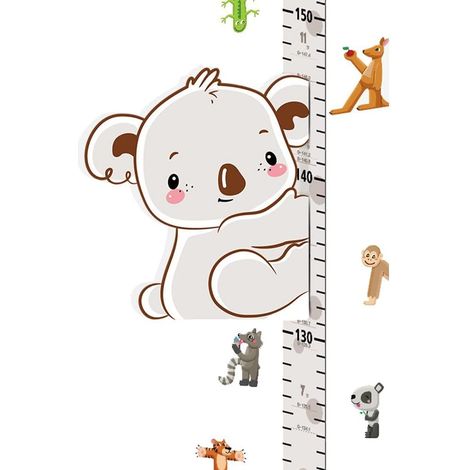 Koala 3D Mobiles Lineal – Wandaufkleber zur Höhenmessung, Spielzimmer/Kinderzimmer